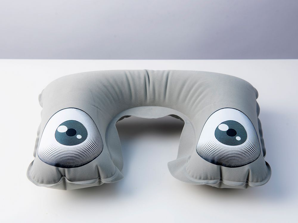 Надувная подушка под шею в чехле Sleep, темно-серая арт.5125.11