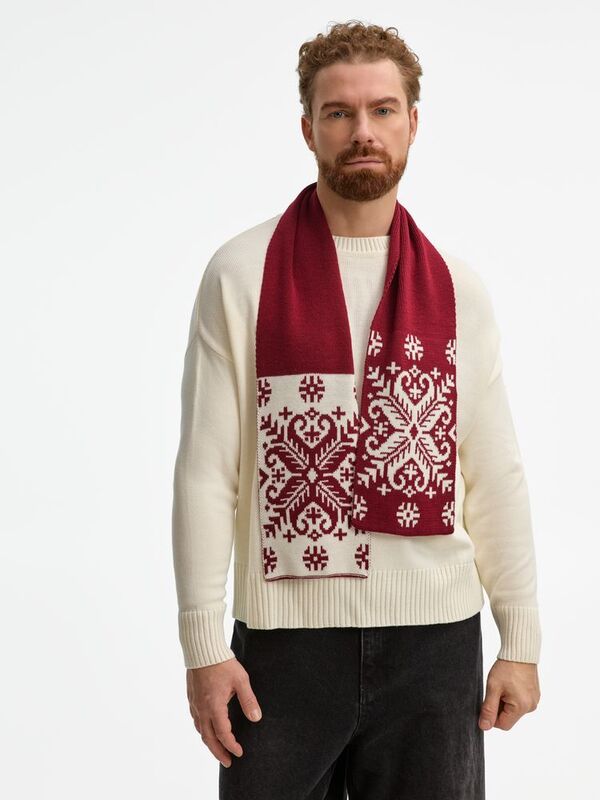 Шарф Wintertude M, красный с белым арт.21285.56