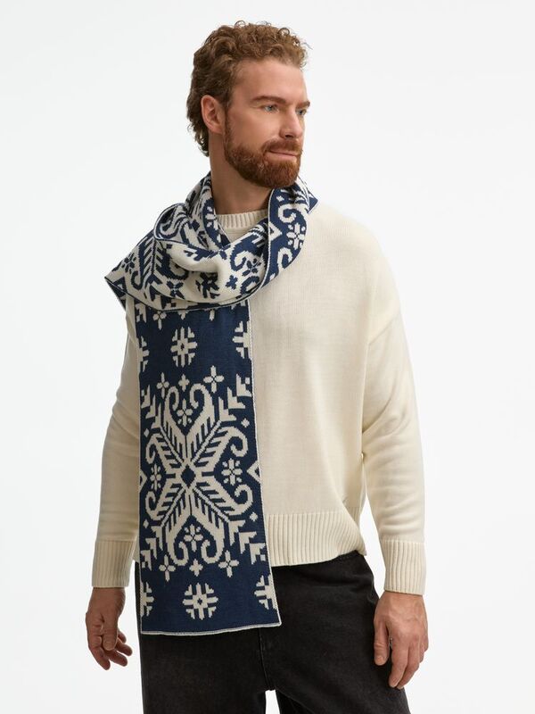 Шарф Wintertude L, синий с белым арт.21286.46