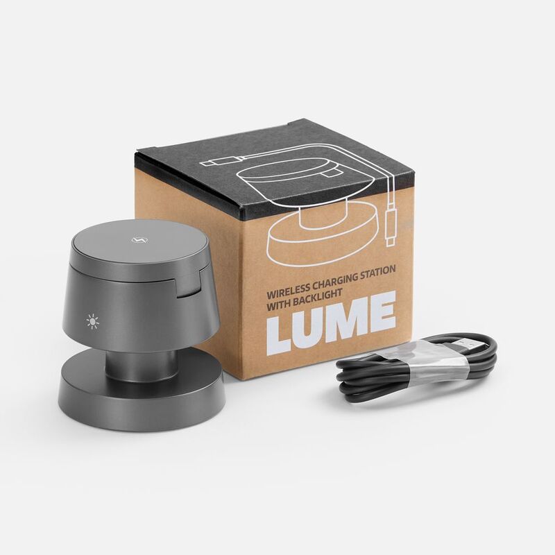 Станция беспроводной зарядки с подсветкой Lume, серая арт.18394.10