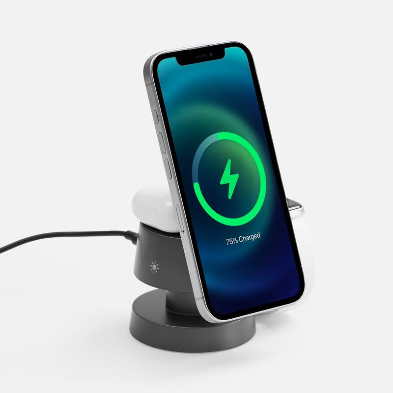 Станция беспроводной зарядки с подсветкой Lume, серая арт.18394.10