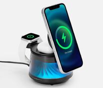 Bluetooth-колонка с подсветкой и беспроводной зарядкой Quantum, черная арт.18395.30