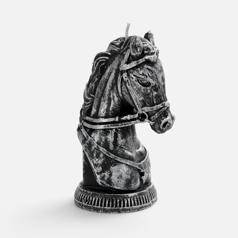 Свеча фигурная &laquo;Бюст лошади&raquo;, серебристая арт.20332.10