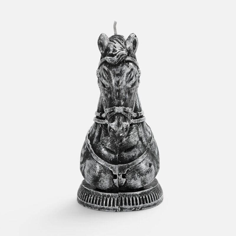 Свеча фигурная &laquo;Бюст лошади&raquo;, серебристая арт.20332.10