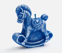 Свеча фигурная «Лошадка-качалка», синяя арт.20333.40