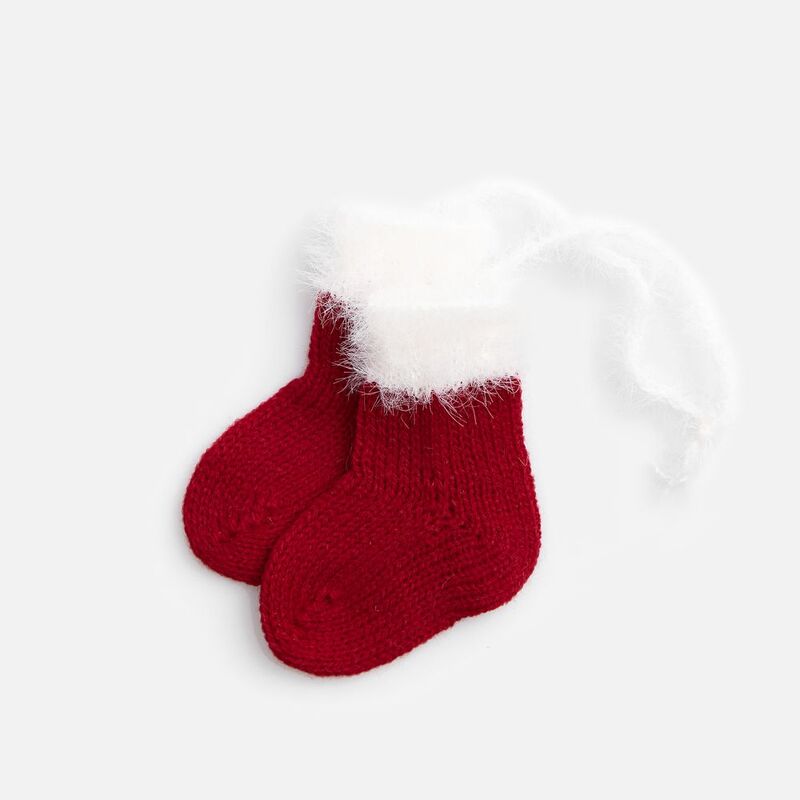 Подвеска на елку &laquo;Вьюжка&raquo;, носочки, красная арт.19262.50