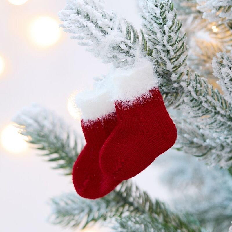 Подвеска на елку &laquo;Вьюжка&raquo;, носочки, красная арт.19262.50