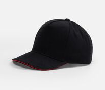 Бейсболка Classic 2.0, черная с красным кантом арт.21848.35