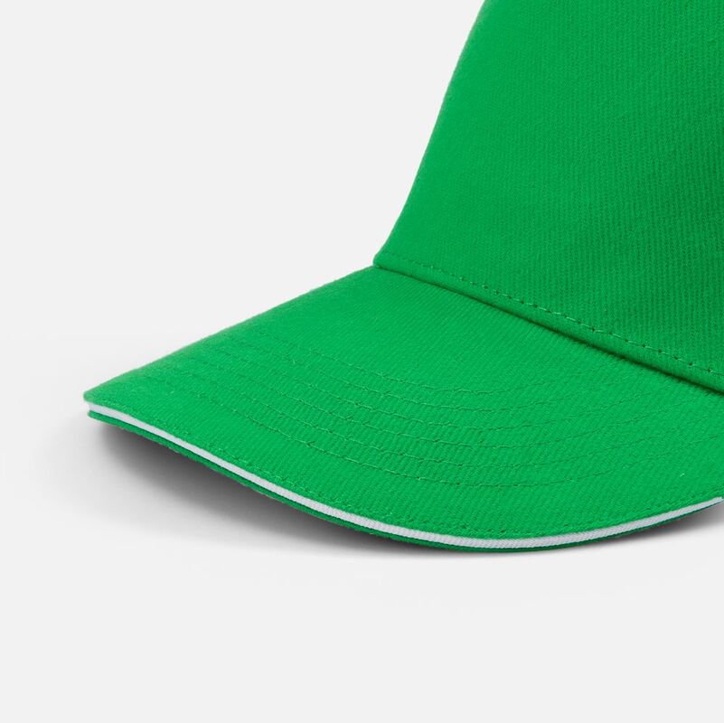 Бейсболка Classic 2.0, ярко-зеленая с белым кантом арт.21848.92