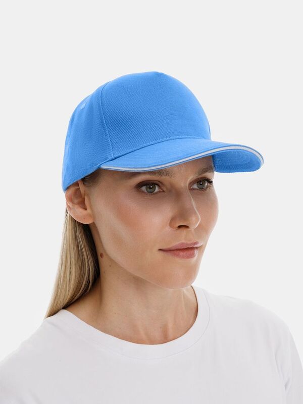 Бейсболка Classic 2.0, синяя с белым кантом арт.21848.49