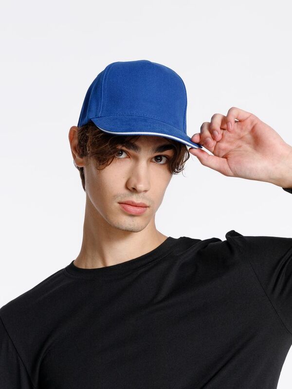 Бейсболка Classic 2.0, ярко-синяя с белым кантом арт.21848.44