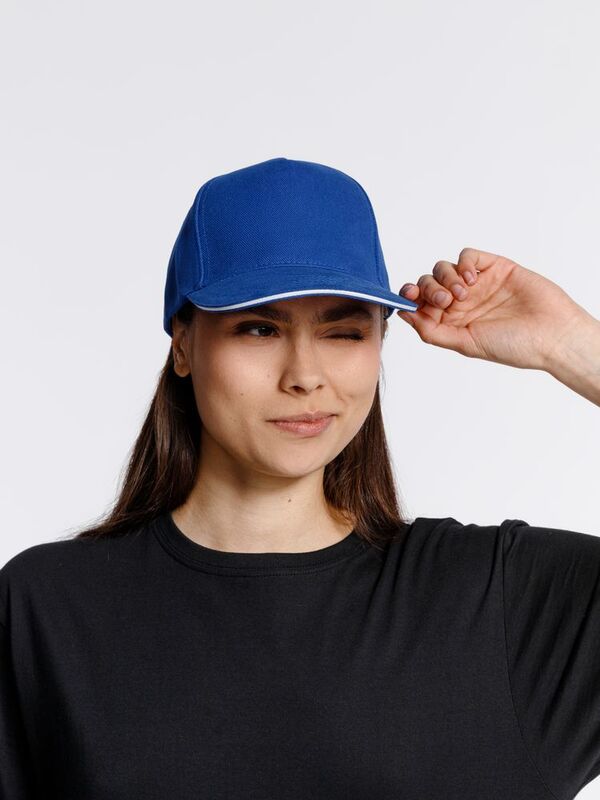 Бейсболка Classic 2.0, ярко-синяя с белым кантом арт.21848.44