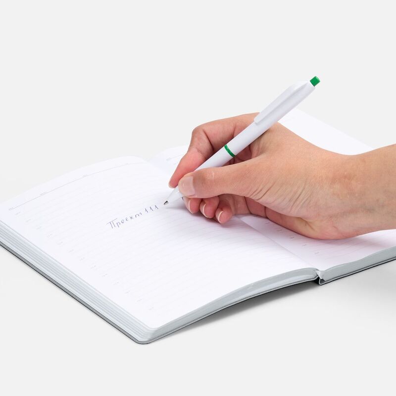 Ручка шариковая Bright Pop, белая с зеленым арт.22202.90