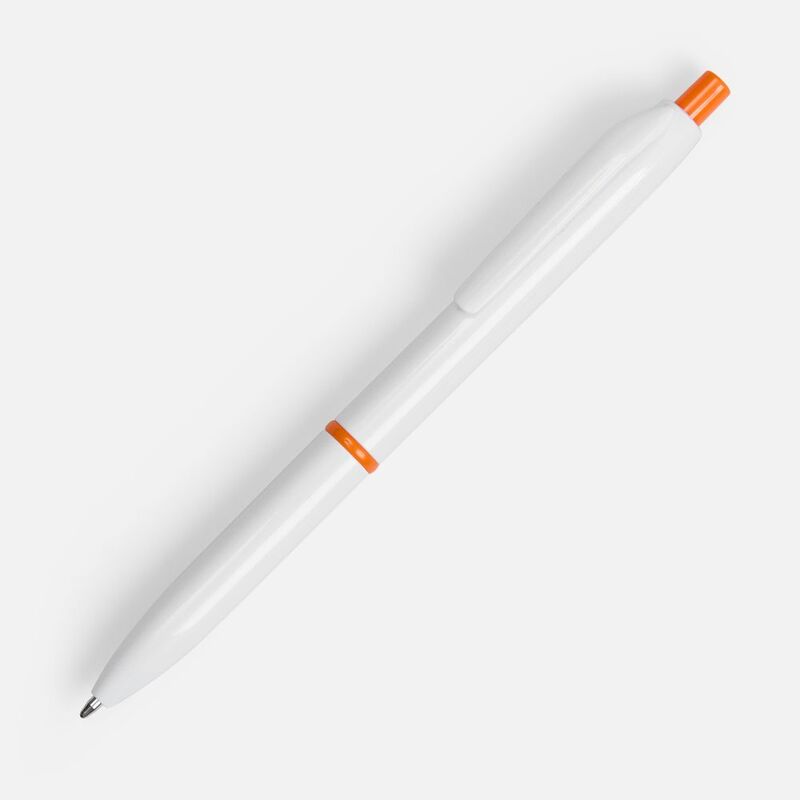 Ручка шариковая Bright Pop, белая с оранжевым арт.22202.20
