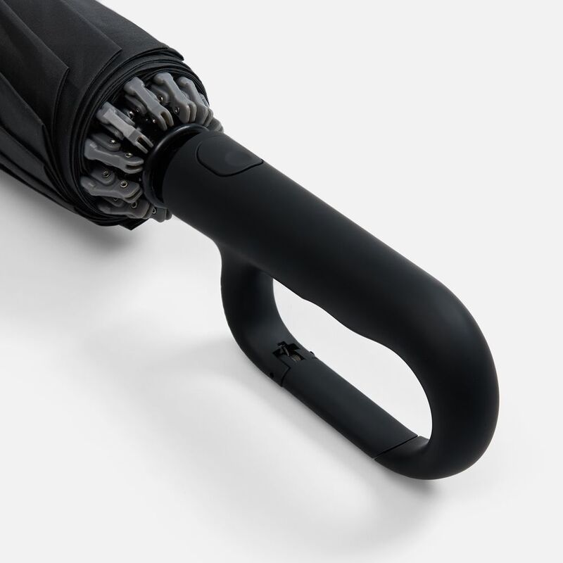 Зонт обратного сложения inLoop с ручкой-карабином, черный арт.22329.30