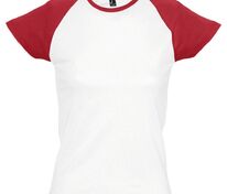 Футболка женская Milky 150, белая с красным арт.4381.65