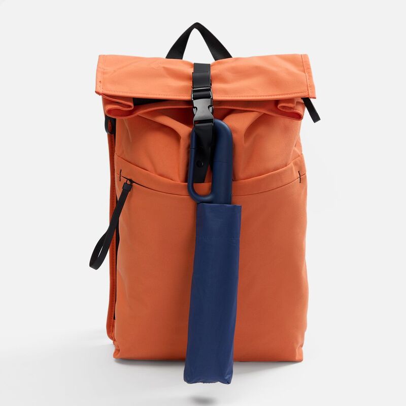 Зонт обратного сложения inLoop с ручкой-карабином, темно-синий арт.22329.40