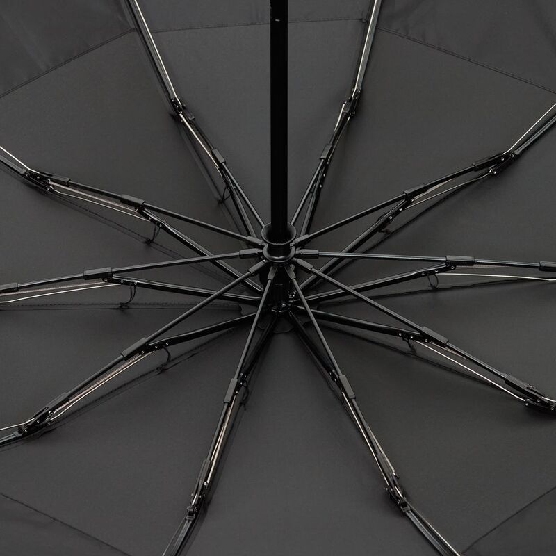 Зонт обратного сложения twoGether с двойным куполом, черный арт.22330.30