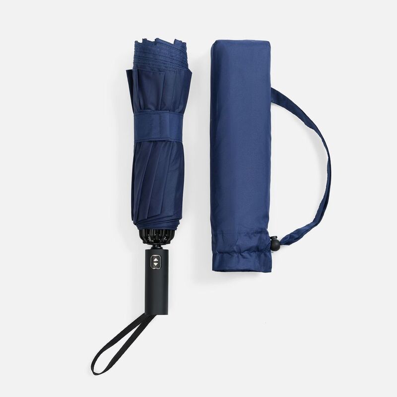 Зонт обратного сложения twoGether с двойным куполом, темно-синий арт.22330.40