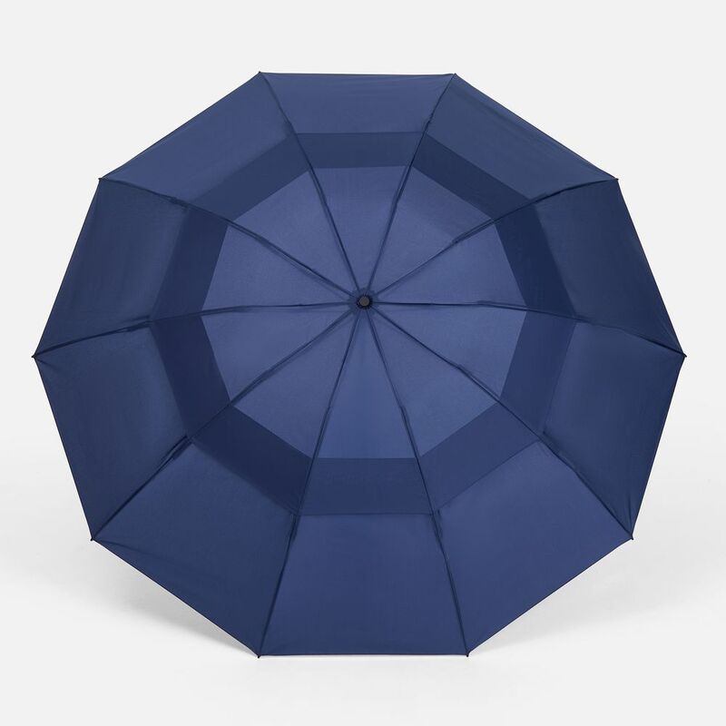Зонт обратного сложения twoGether с двойным куполом, темно-синий арт.22330.40