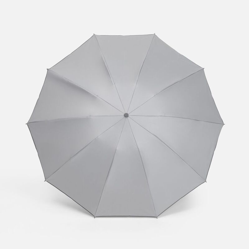Зонт обратного сложения с ручкой-карабином Foldberry, серый арт.22324.10