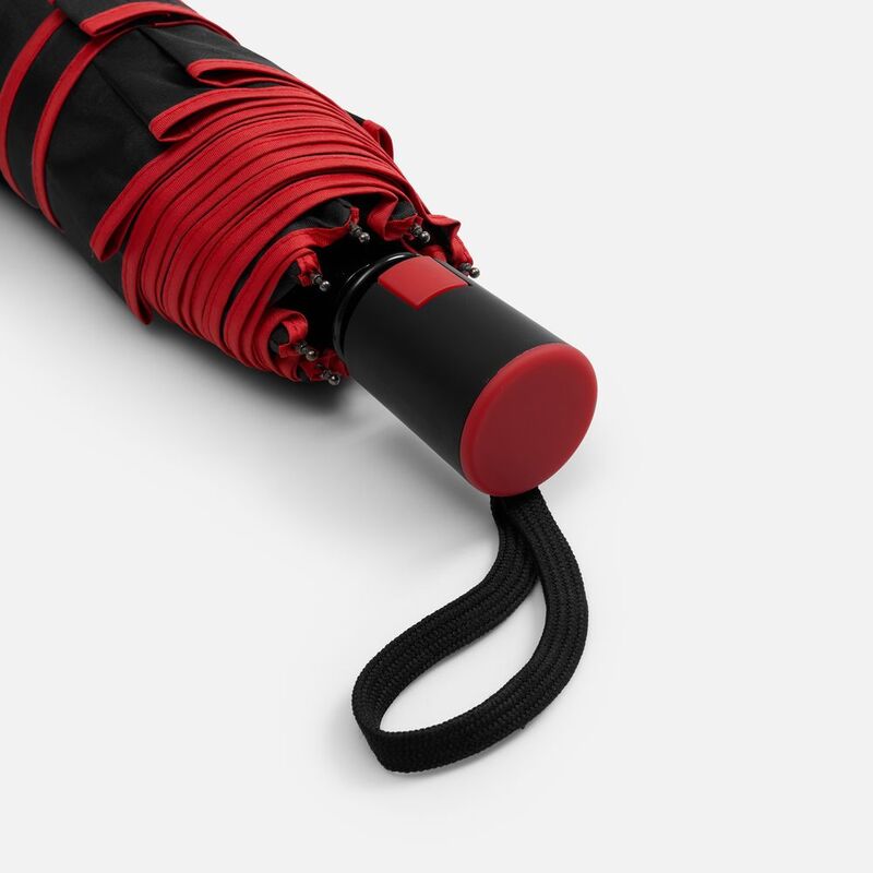 Зонт складной Edgeline, черный с красным арт.22331.50