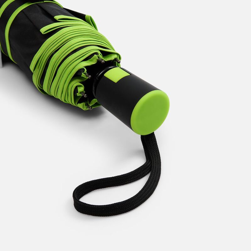 Зонт складной Edgeline, черный с зеленым арт.22331.94