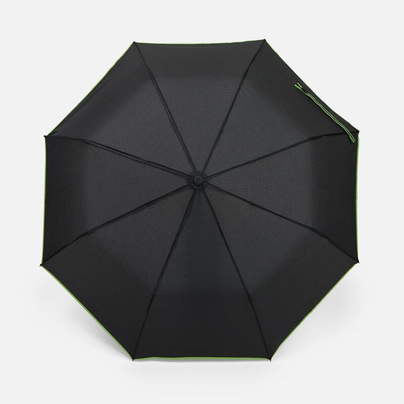 Зонт складной Edgeline, черный с зеленым арт.22331.94