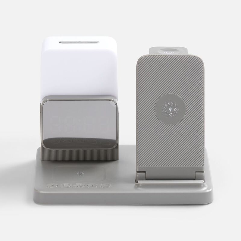 Зарядная станция с электронными часами и подсветкой Large Charge ver.3, серая арт.18647.10