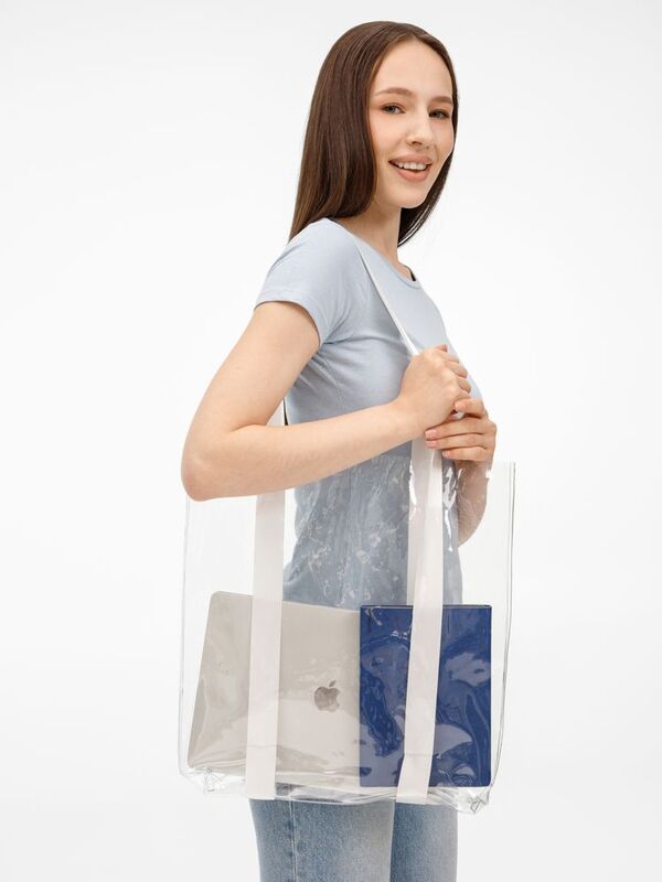Шопер Clear Fest, ver.2, прозрачный с белыми ручками арт.19938.60