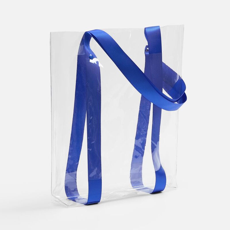 Шопер Clear Fest, ver.2, прозрачный с синими ручками арт.19938.44