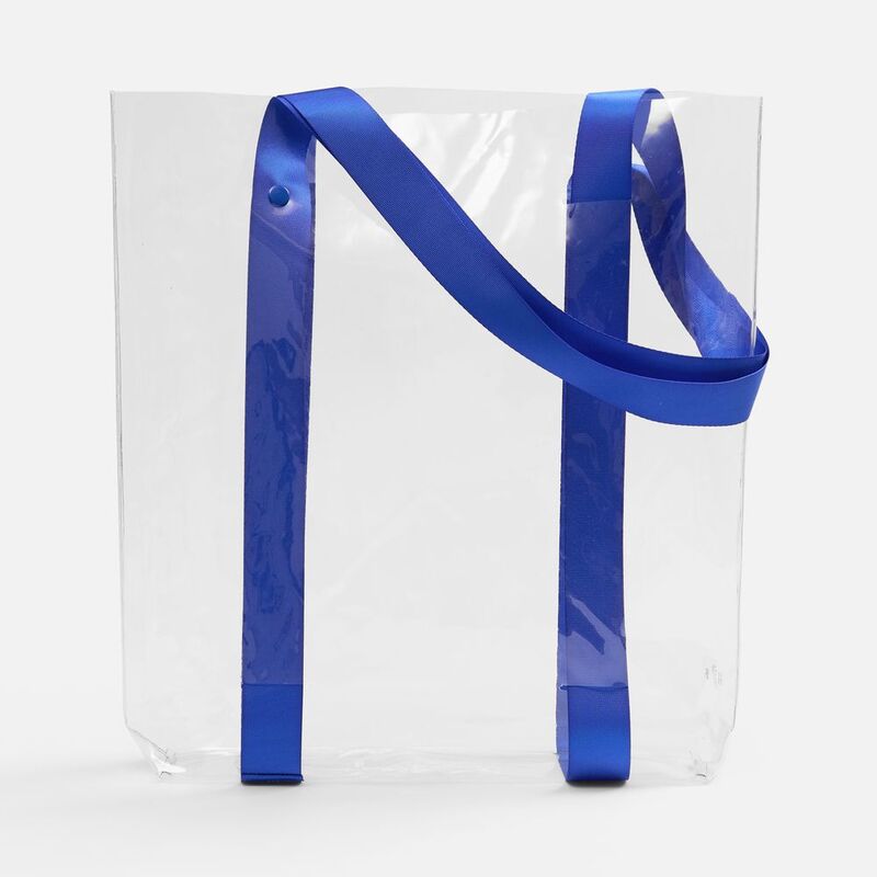 Шопер Clear Fest, ver.2, прозрачный с синими ручками арт.19938.44