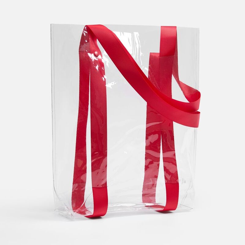 Шопер Clear Fest, ver.2, прозрачный с красными ручками арт.19938.50