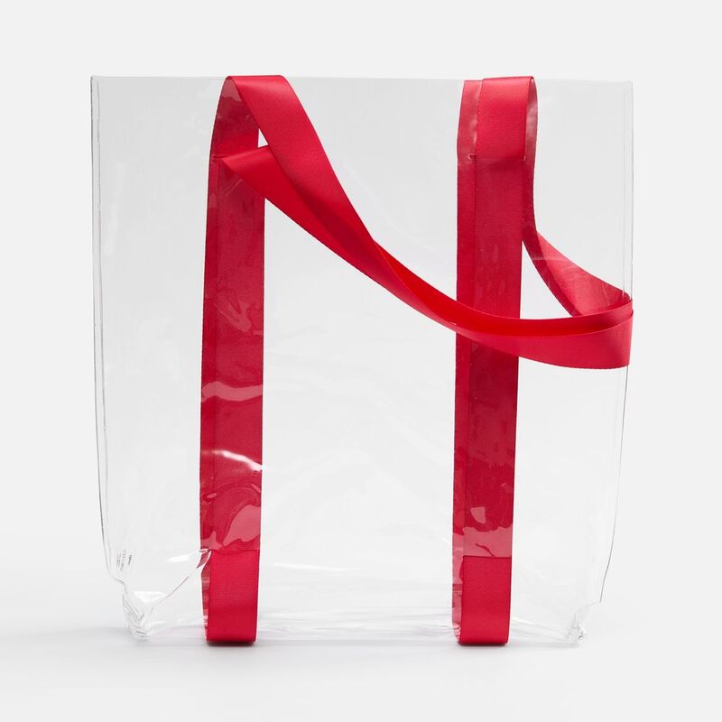 Шопер Clear Fest, ver.2, прозрачный с красными ручками арт.19938.50