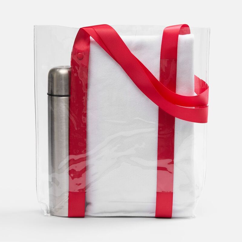 Шопер Clear Fest, ver.2, прозрачный с красными ручками арт.19938.50