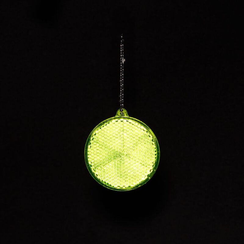 Пешеходный светоотражатель с цепочкой &laquo;Круг&raquo;, неон-желтый арт.24210.89