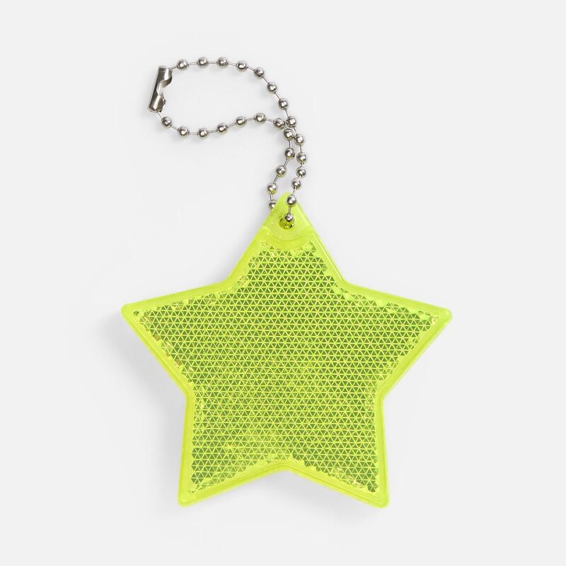 Пешеходный светоотражатель с цепочкой &laquo;Звезда&raquo;, желтый неон арт.24211.89