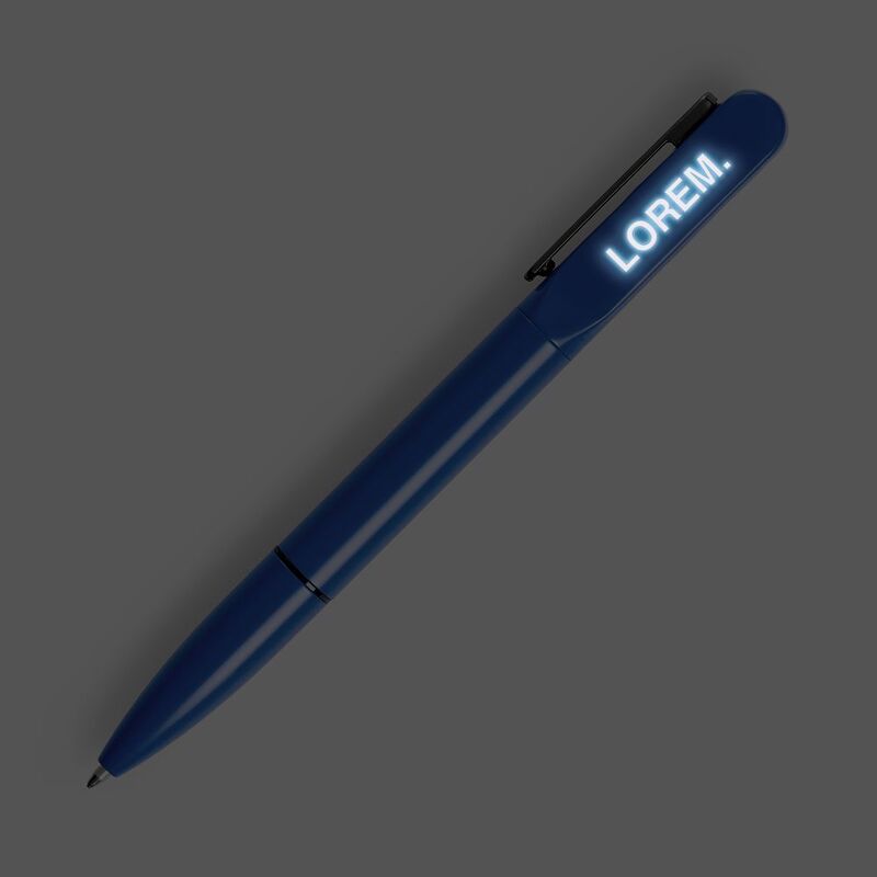 Ручка шариковая Lucenti с подсветкой логотипа, синяя арт.22205.40