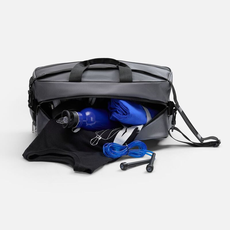 Спортивная сумка Atlantes, светло-серая с черным арт.18645.13