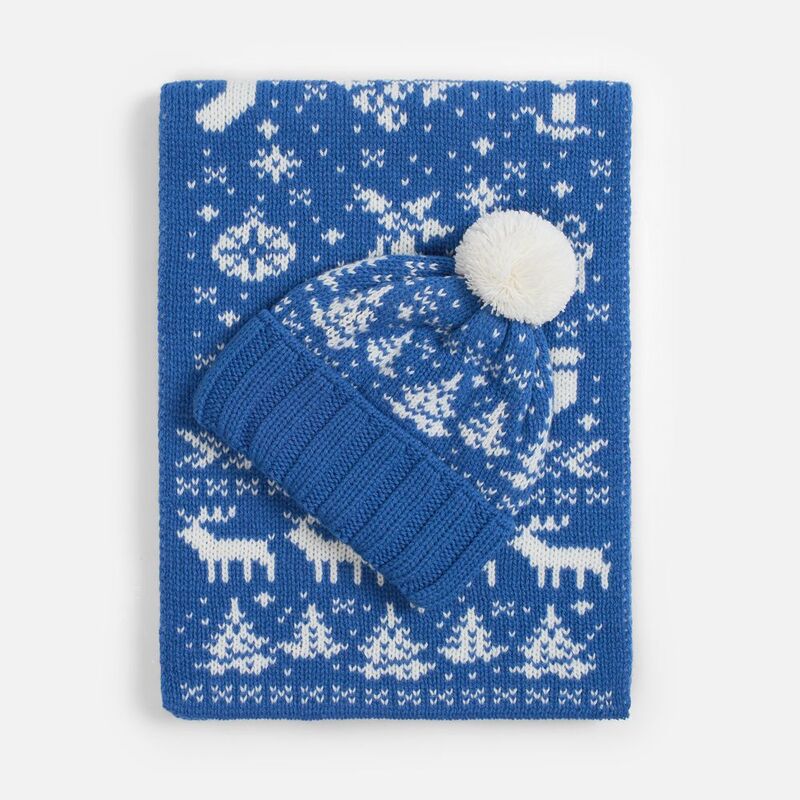 Шапка Holidale, синяя с молочным арт.20785.46