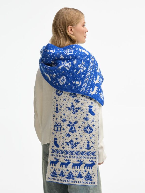 Шарф Holidale, синий с молочным арт.20786.46