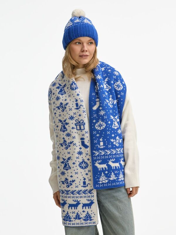 Шарф Holidale, синий с молочным арт.20786.46