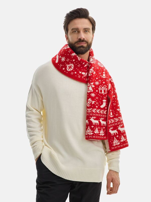 Шарф Holidale, красный с молочным арт.20786.56