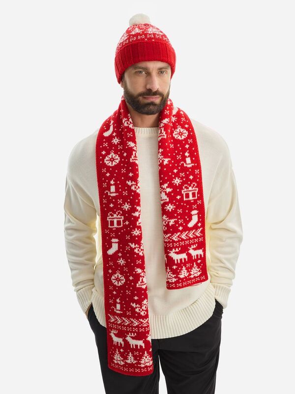 Шарф Holidale, красный с молочным арт.20786.56