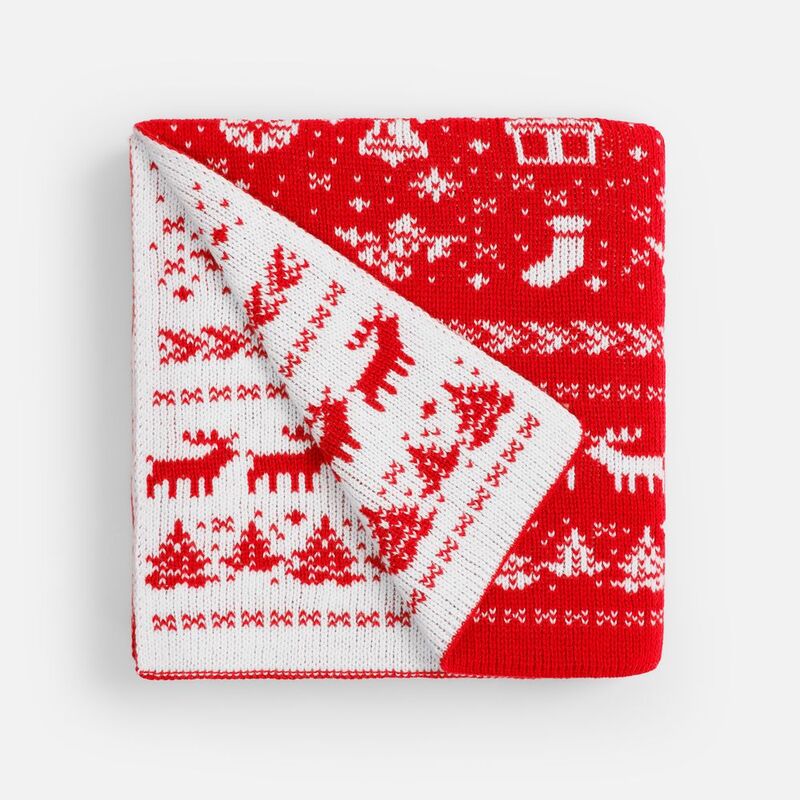 Плед Holidale, красный с молочным арт.20787.56