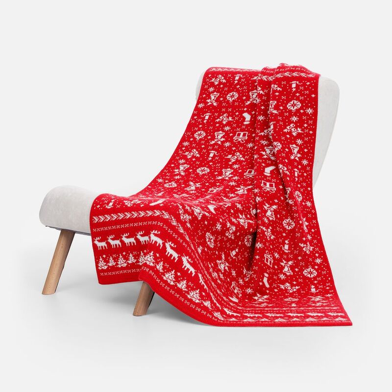 Плед Holidale, красный с молочным арт.20787.56