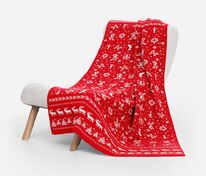 Плед Holidale, красный с молочным арт.20787.56