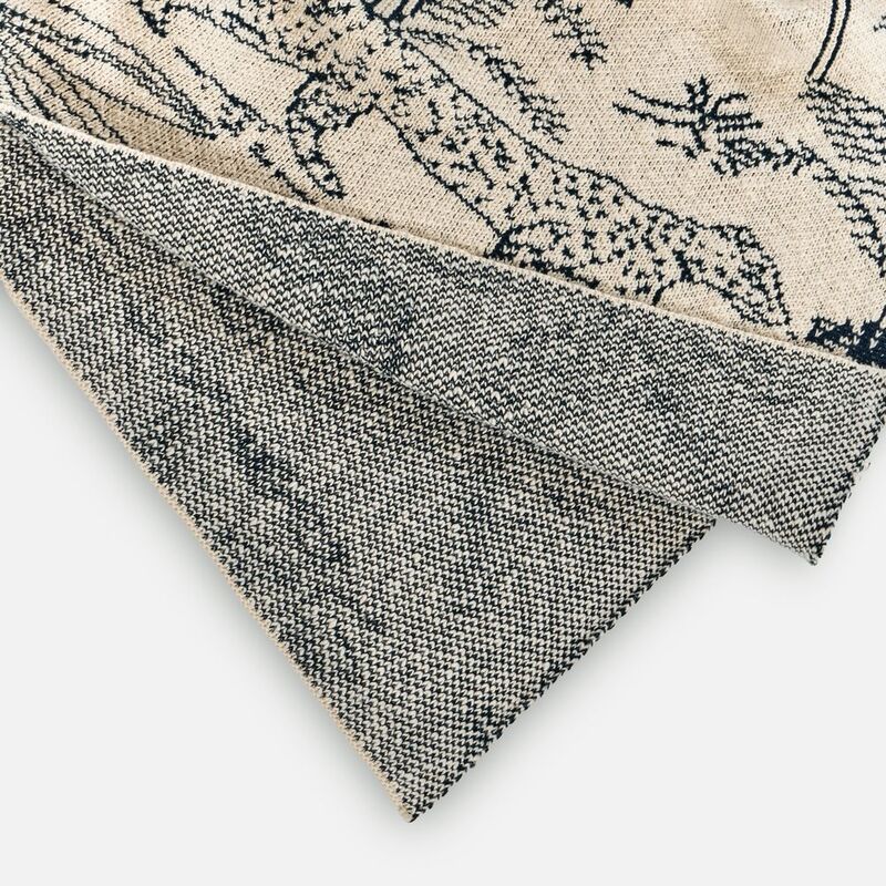 Плед Savanna, белый с синим арт.18795.40