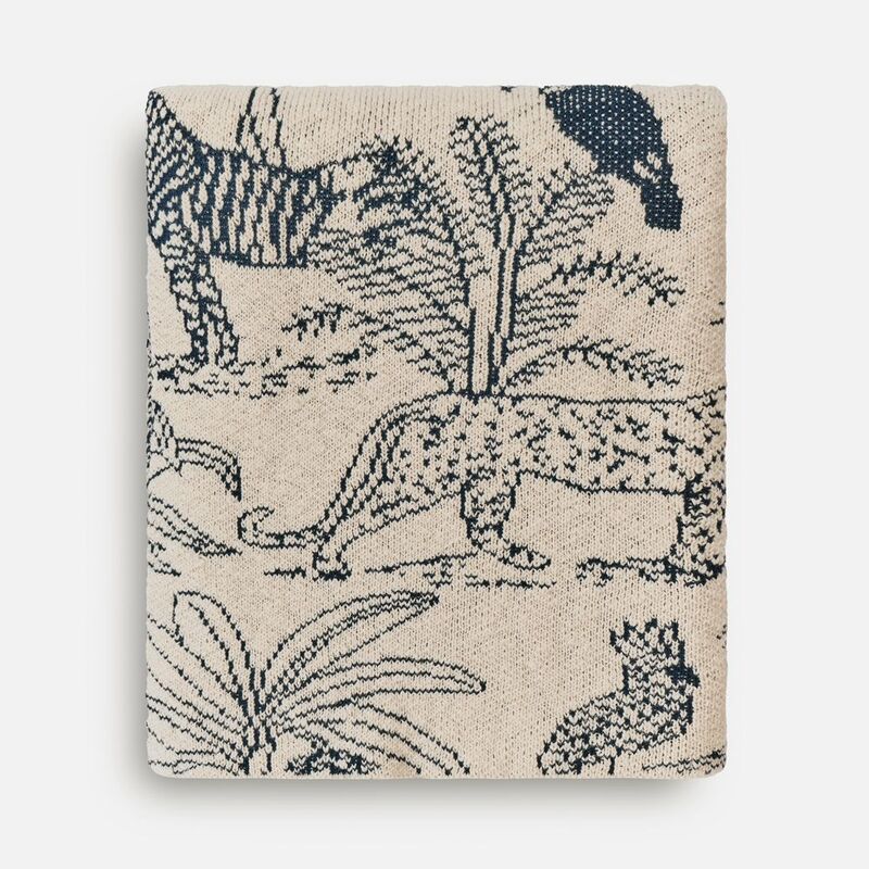 Плед Savanna, белый с синим арт.18795.40