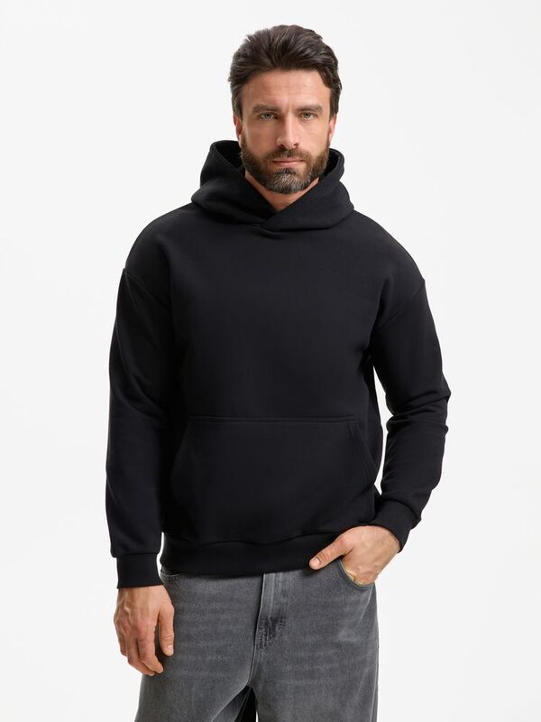 Худи унисекс оверсайз Daylero, черное арт.19556.30